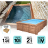 Piscine Bois Capri Carrée avec Escalier d'Angle 420x420x145cm