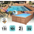 Piscine Bois Capri Carrée avec Plage Immergée + Escalier 420x420x145cm
