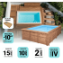 Piscine Bois Luna Rectangulaire avec Escalier d'Angle 350x270x70cm
