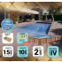 Piscine Bois PRESTIGE Rectangulaire SPARK avec Escalier 420x320x131 cm Liner Relief 3D