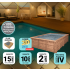 Piscine Bois PRESTIGE Capri Carrée avec Plage Immergée + Escalier SPARK 420x420x145cm Liner Relief 3D