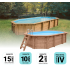 Piscine bois Allongée UBBINK OCEA 860x470x130cm