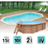 Piscine bois Allongée UBBINK 640x400x130cm Liner Bleu