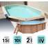 Piscine bois Allongée UBBINK 640x400x130cm Liner Beige 