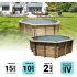 Piscine bois UBBINK OCEA 510x120cm Liner Gris