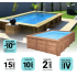 Piscine bois Rectangulaire UBBINK AZURA 350x200x71cm Liner Bleu