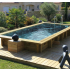 Piscine bois Rectangulaire Pierre de Bali 350x200x71cm 