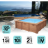Piscine bois Rectangulaire UBBINK AZURA 450x250x126cm Liner Bleu