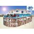 Piscine Allongée ROCALLA Acier Décoration Pierre 640 x 366 x 120 cm