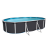 Piscine acier allongée PRESTIGIO ANTHRACITE 640 x 366 x 120 cm