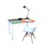 Bureau 110x70 cm Décor Hawai Pied Blanc