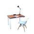 Bureau 110x70 cm Décor Kingdom Pied Blanc
