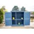 Armoire de rangement lasurée couleur bleue équipée de 3 étages / dim. 87x46,5xH95 cm / 0,40 m2