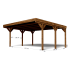 Carport Double Bois Autoclavé VICTOR 30.7m2