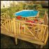 Piscine bois Allongée UBBINK 640x400x130cm Liner Bleu