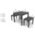 Ensemble Table et bancs PAPUA en résine recyclée Anthracite 