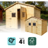 Abri Panneau bois massif sans plancher / 16 mm / surf. ext. : 6,60 m2