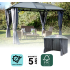 Pergola GLORIETTE Aluminium Anthracite  Rideaux + Toit 
