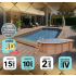 Piscine bois UBBINK PREMIUM 490x300x120cm Liner Relief 3D