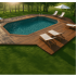 Piscine bois Allongée UBBINK PREMIUM 610x400x130 cm Liner Relief 3D