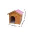 Niche pour moyen et grand chien en bois brut 80x120x85cm