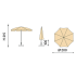Parasol Ecru NOVARA 100/8cm ∅200cm