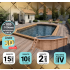 Piscine bois Allongée UBBINK AQUABELLE PREMIUM 750x400x130cm Liner Relief 3D