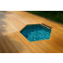 Piscine Bois Spark Ronde Hexagonale avec Escalier ⌀395x115cm  Pierre de Bali