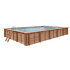 Piscine Bois PRESTIGE Rectangulaire  avec plage immergée SPARK 470x270x145cm Liner Relief 3D