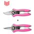 Lot de 2 Sécateurs Lame Courbe et Lame Droite Rose HAPPY LINE