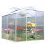 Serre de Jardin Structure Alu et Polycarbonate 2,39 m2 avec 1 fenêtre de toit