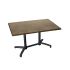 Table pliante EVA RUSTBROWN pied noir avec abattant 110 x 70 cm