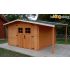 Abri de jardin en Bois 8.70m² Avec Bûcher (en madriers 28 mm) L 330 x P 300 cm 
