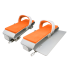 Waterflex Kit de 2 pédales à clapet double vitesse ADS - Orange 