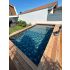 Piscine Bois Luxe Rectangulaire avec Escalier 620x420x130cm Pierre de Bali
