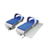 Waterflex Kit de 2 pédales à clapet double vitesse ADS - Bleu