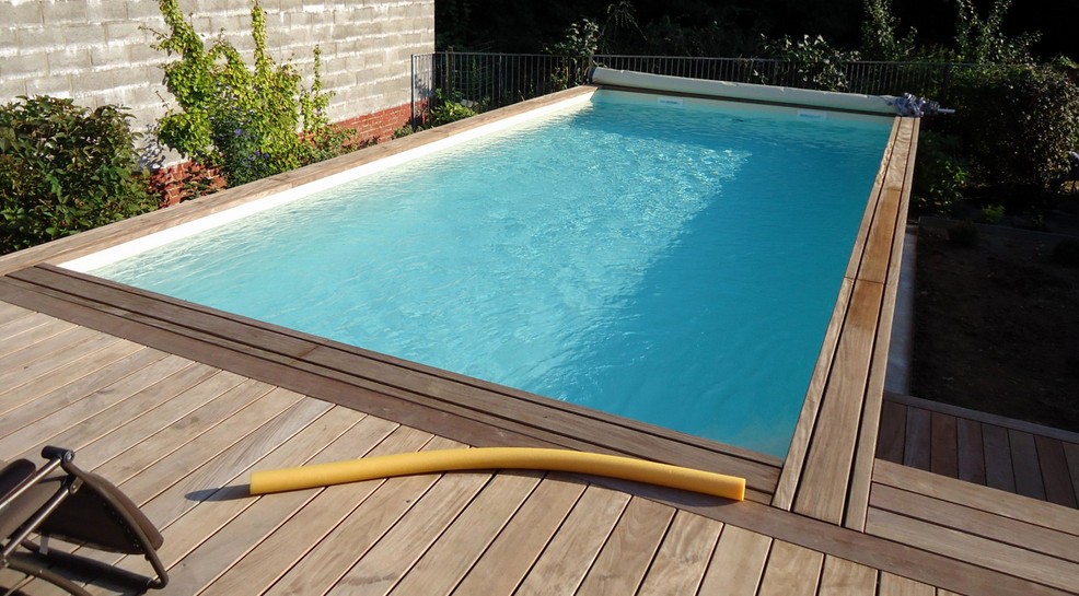 Piscine Bois d'Argent Octogonale Allongée 610x400x130 cm - LeKingStore