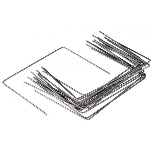 100 agrafes métalliques pour fixation au sol D4 mm H20 x 25 cm