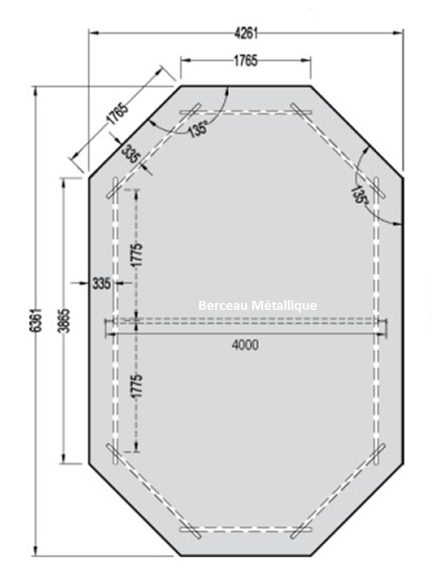 Piscine bois Allongée UBBINK SUPER TONGA 820x470x130cm Liner Sable -  LeKingStore