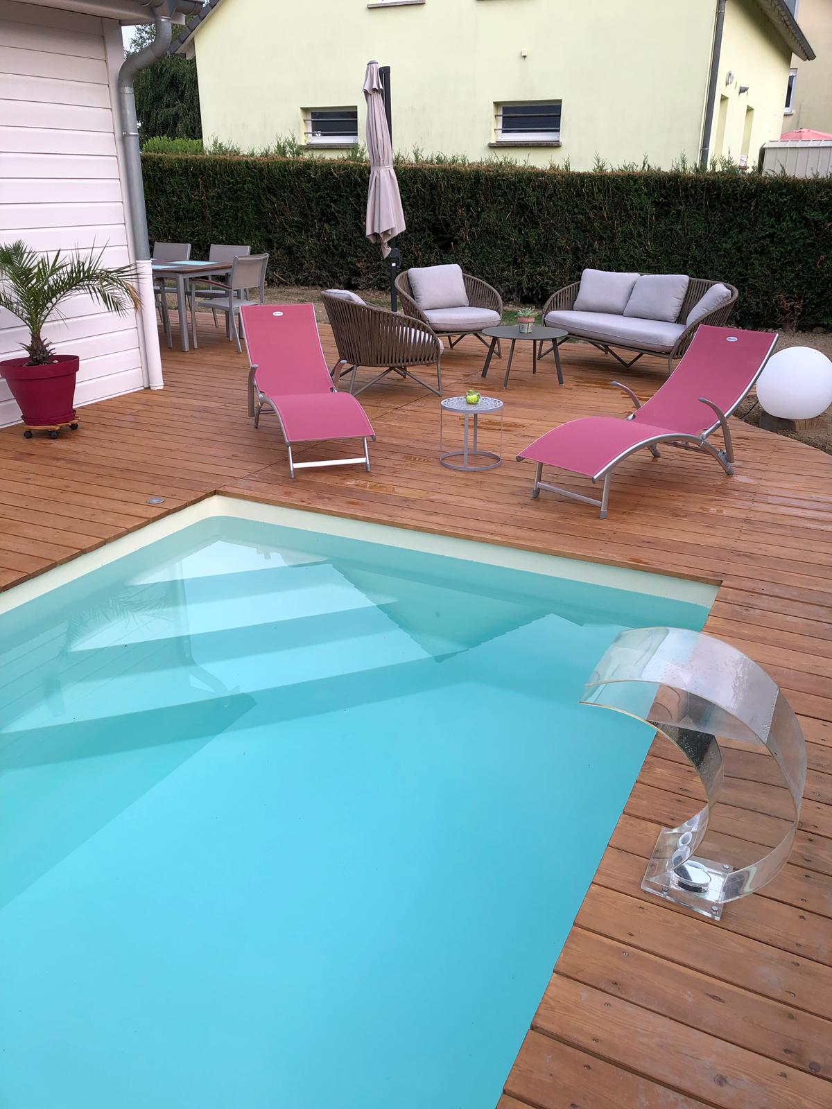 Piscine Bois d'Argent Octogonale Allongée 610x400x130 cm - LeKingStore