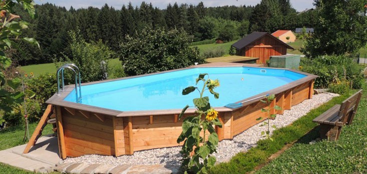  Piscine Bois AQUABELLE UBBINK Allongée en Kit 750x400xh130 cm 